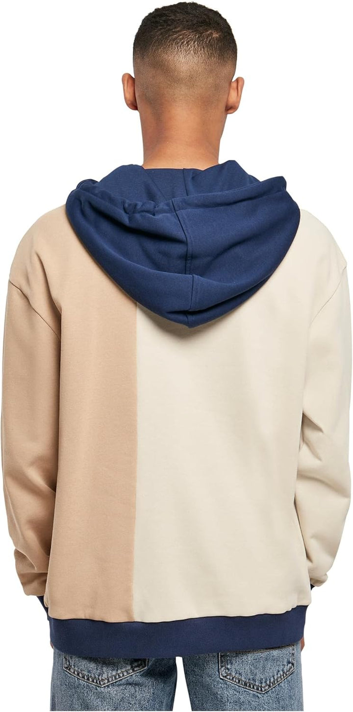 Urban Classics Oversized Color Block Hoody, Herren Kapuzenpulli aus Terry-Stoff mit Kängaru-Tasche,