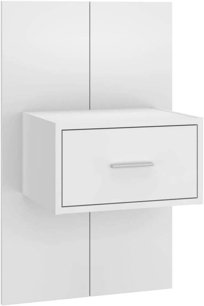 FIRBNUS Nachtkommode Nachtschränkchen Nachtkasten Wand-Nachttisch Weiss Holzwerkstoff 48,5x32,5x80 c