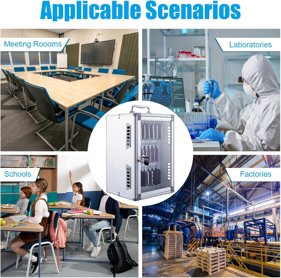 TAZZOR Handygarage mit Schlüssel Schliessfächer Transparente-24 Slots, 285 * 195 * 380mm Handy Aufbe