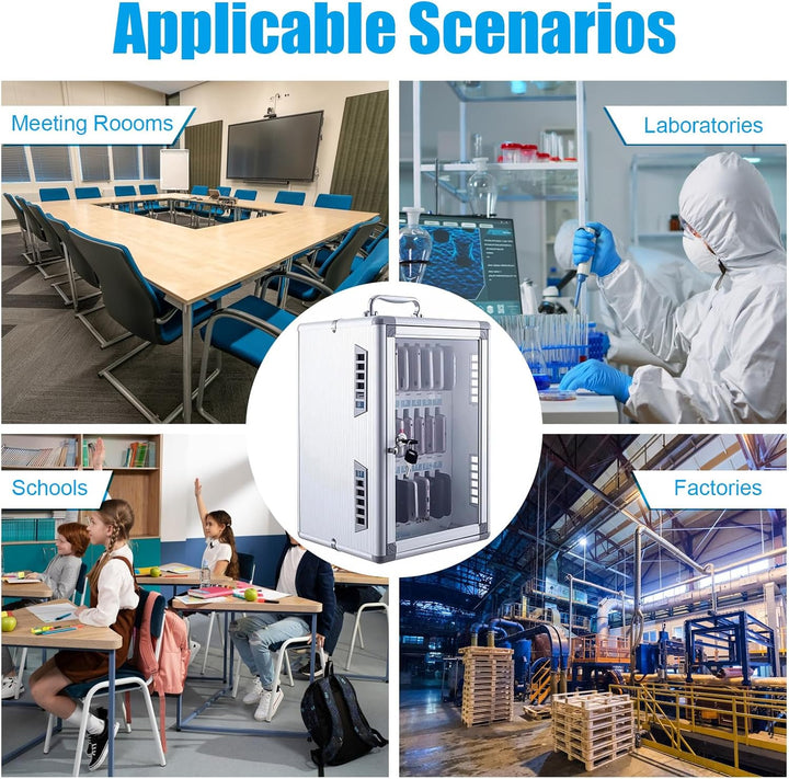 TAZZOR Handygarage mit Schlüssel Schliessfächer Transparente-24 Slots, 285 * 195 * 380mm Handy Aufbe