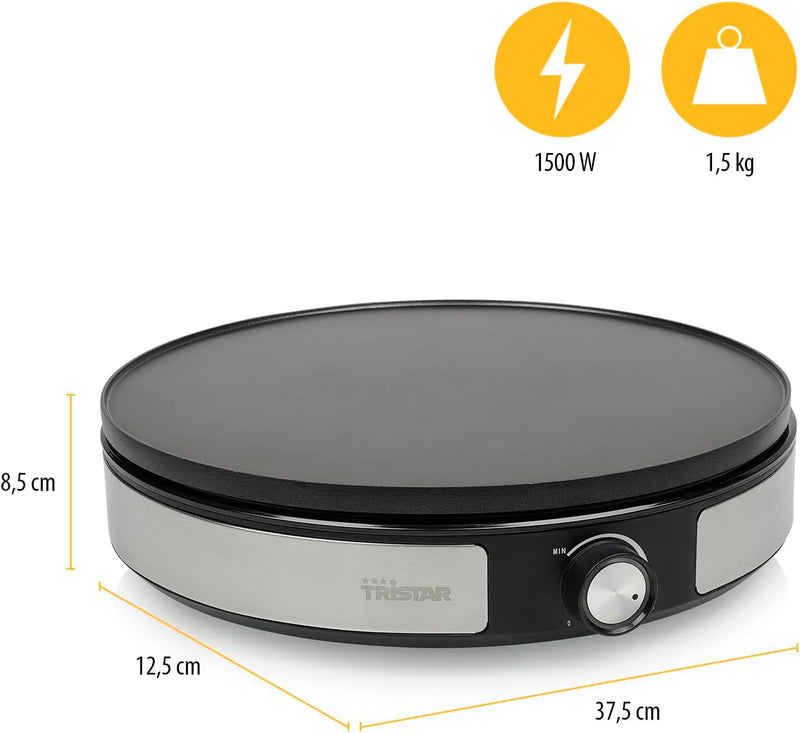 Tristar BP-2639 – 2-in-1 Crêpe-Maker – wendbare Platte – Durchmesser 33 cm – für einen grossen oder