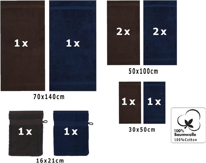 Betz 10-TLG. Handtuch-Set Premium 100% Baumwolle 2 Duschtücher 4 Handtücher 2 Gästetücher 2 Waschhan