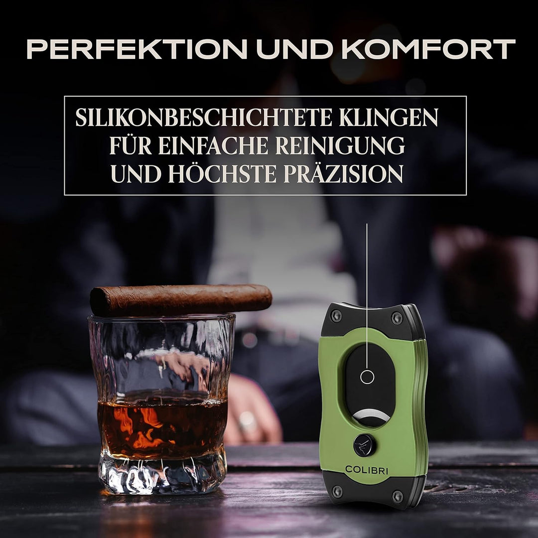 Colibri S-Cut Zigarrenschneider - Klassischer Gerader Schnitt - Bis zu 66 Ringmass Zigarren - Ergono