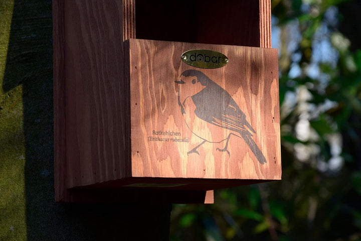 dobar® green label 22366FSCe Nistkasten "Rotkehlchen" - Halbhöhlenkasten aus Holz - Nisthilfe für Ha