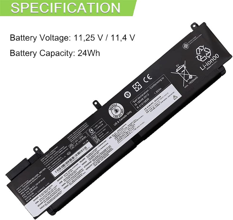 XITAIAN 11.25V/11.4V 24Wh 00HW022 Ersatz Laptop Akku für Lenovo Thinkpad T460s T470s Series Notebook