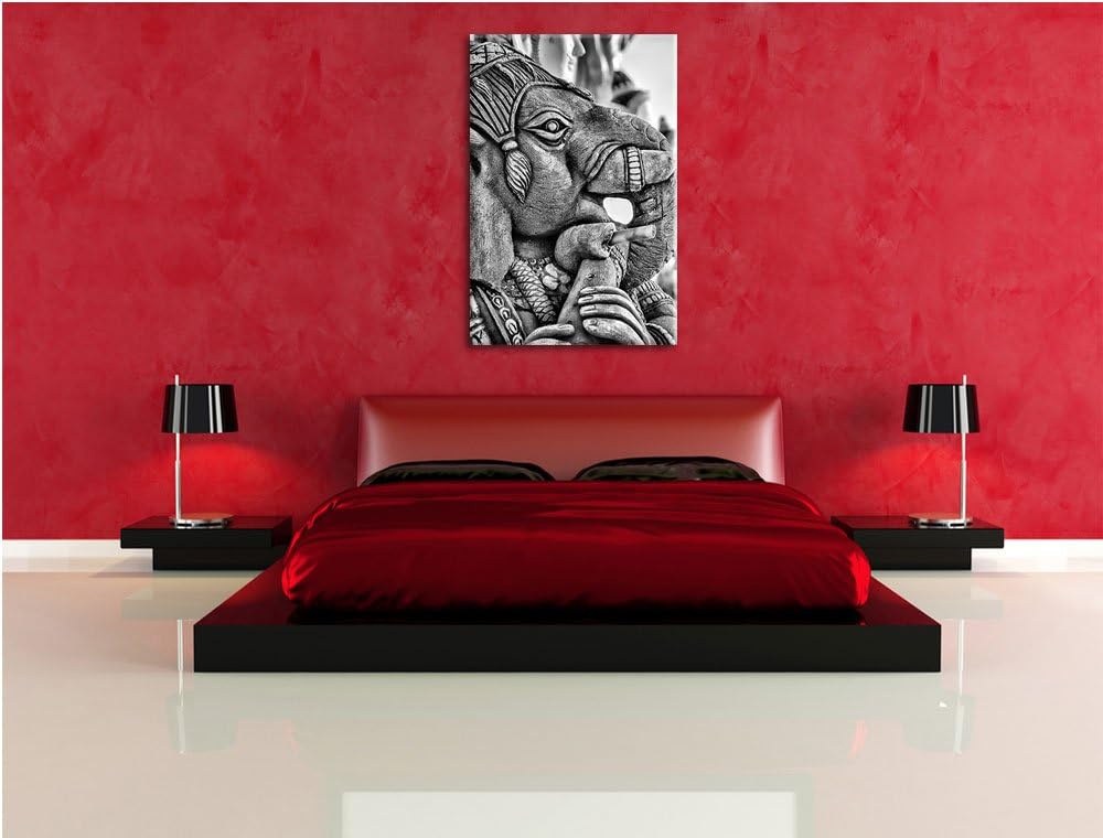 Pixxprint Elefantengottheit in Thailand / 100x70cm Leinwandbild bespannt auf Holzrahmen/Wandbild Kun