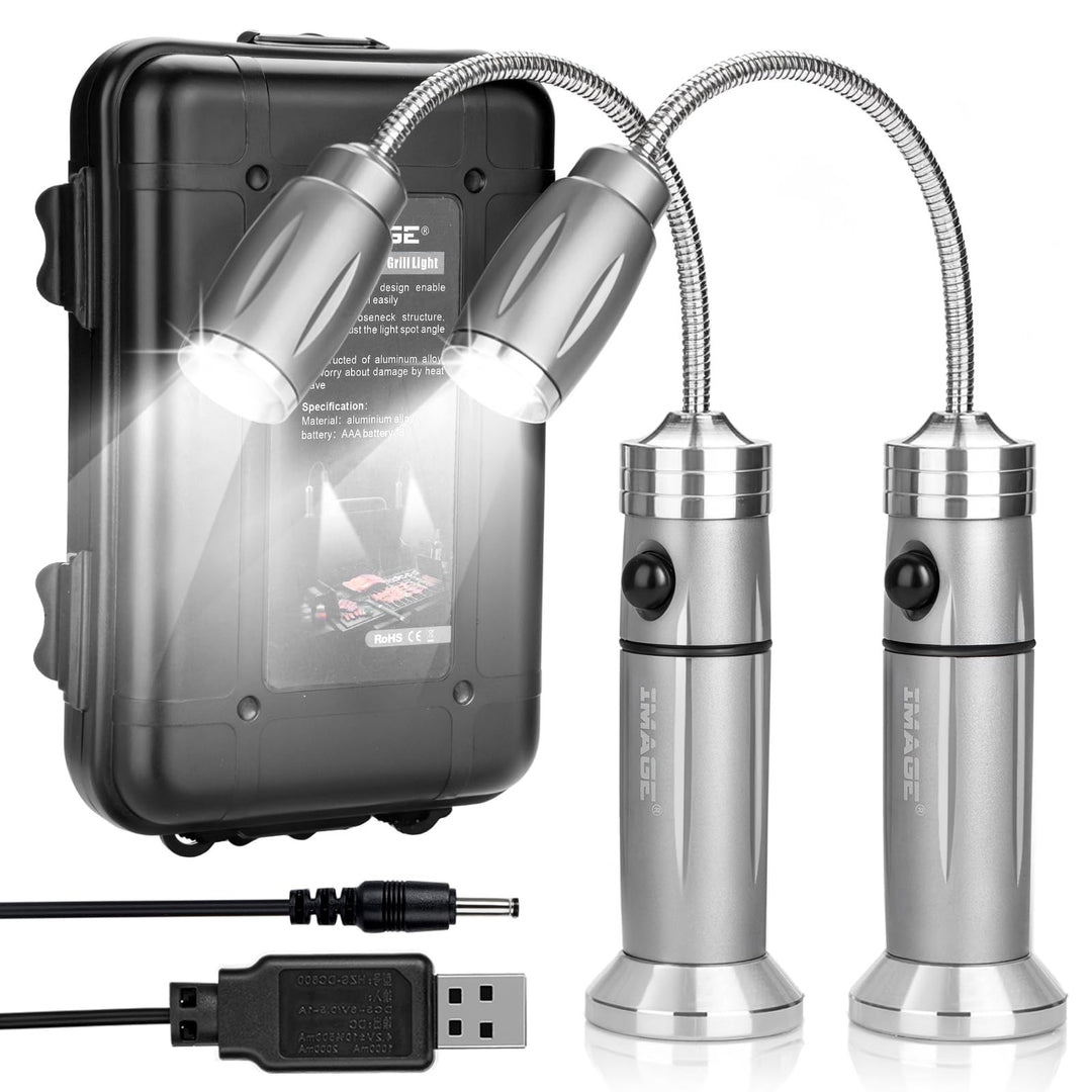 Wiederaufladbare, ultrahelle Grillleuchte mit superhellen LED-Lichtern, flexible Schwanenhals-Grilll