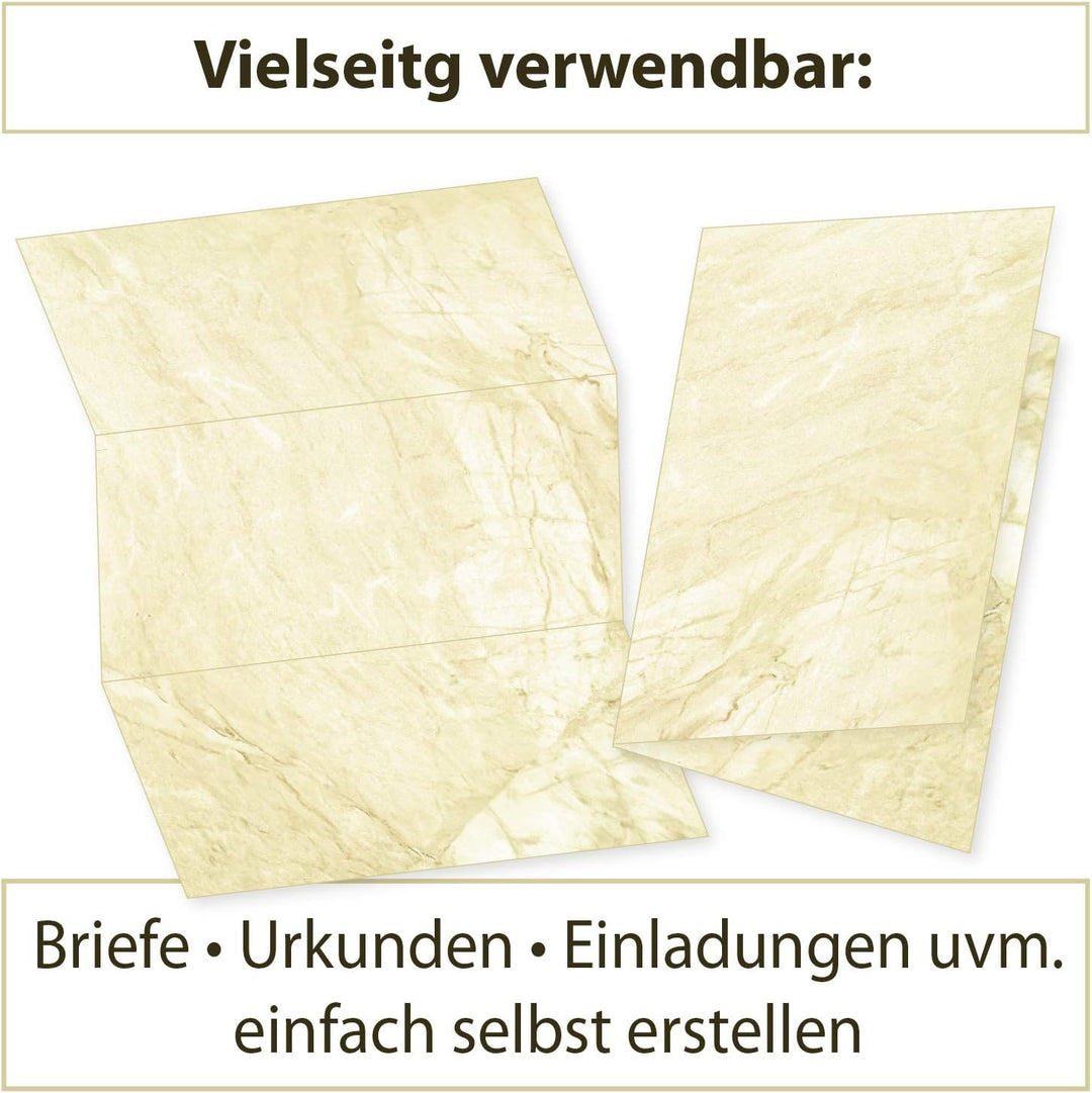 Marmorpapier Briefpapier BEIDSEITIG marmoriert DIN A4 braun 250 Blatt, 250 Blatt