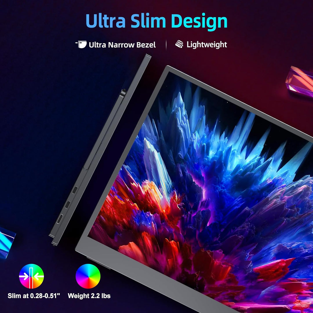 UPERFECT Portable Monitor 17 Zoll 144Hz, Tragbarer Monitor Mobile Display mit 1920 * 1080 Full HD IP