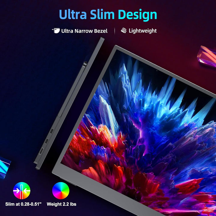 UPERFECT Portable Monitor 17 Zoll 144Hz, Tragbarer Monitor Mobile Display mit 1920 * 1080 Full HD IP