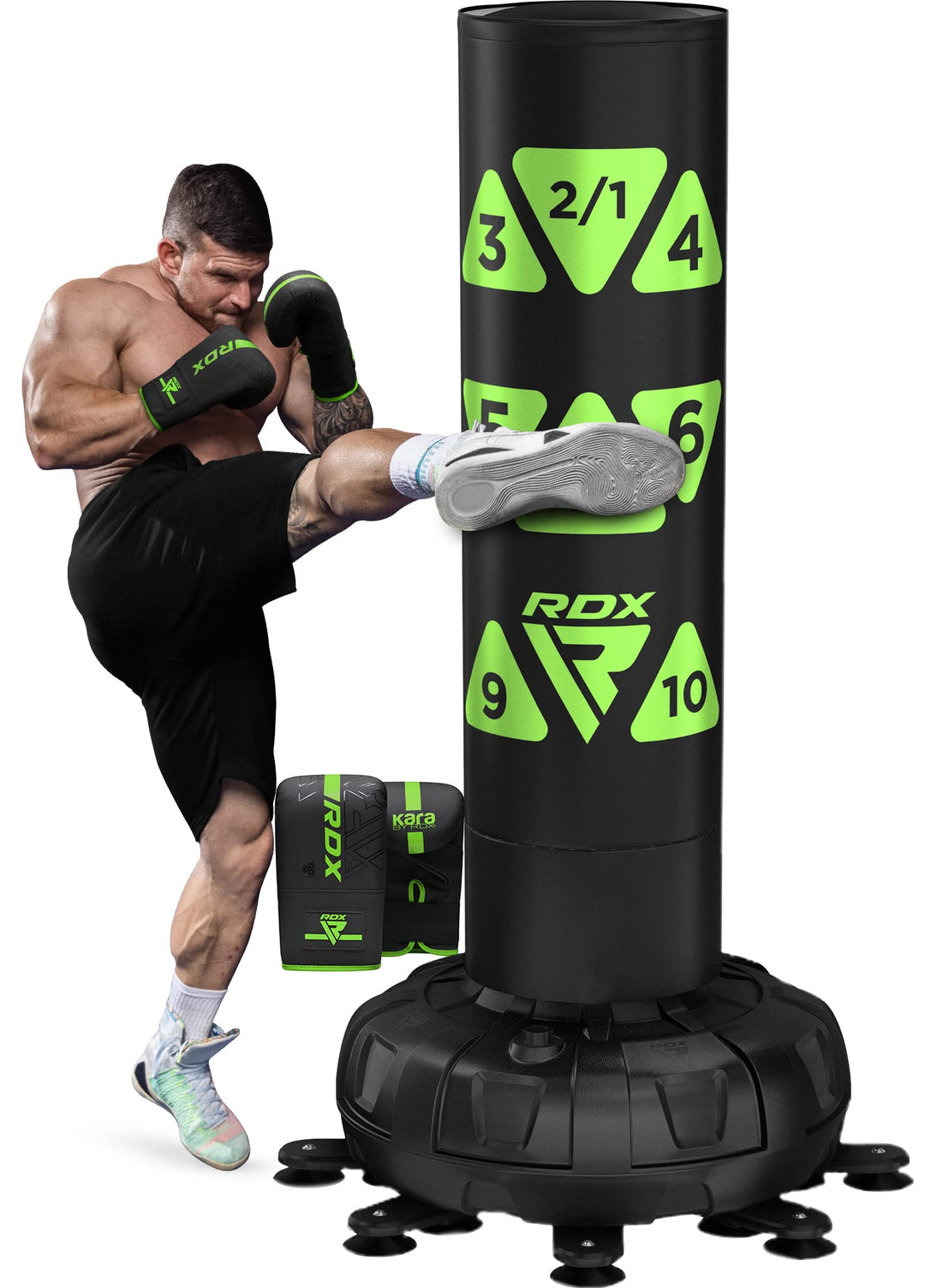 RDX 6FT 330LB Boxsack Stehend Erwachsene, Trainingshandschuhe und Überzug Set XXL Freistehender Stan