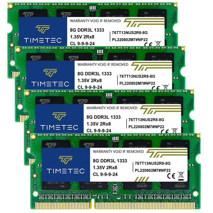 Timetec 32GB KIT(4x8GB) DDR3 / DDR3L 1333 MHz PC3-10600 Non-ECC Ungepuffert 1,5 V / 1,35 V CL9 2Rx8