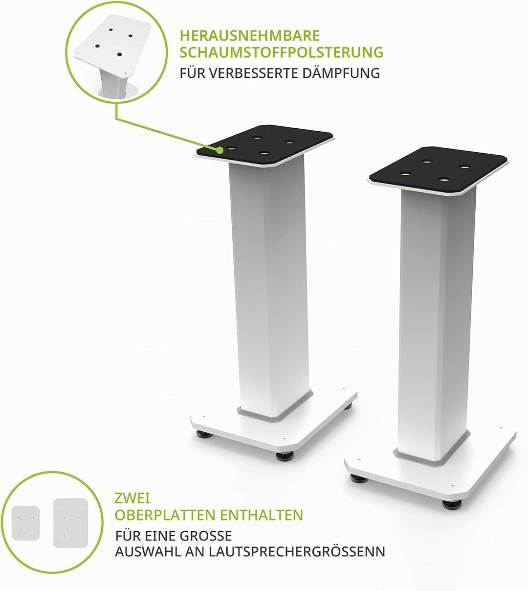 Kanto SX22W Universal Fillable Speaker Floor Stands for Bookshelf Speakers | 22" Tall | Dedicated Ca