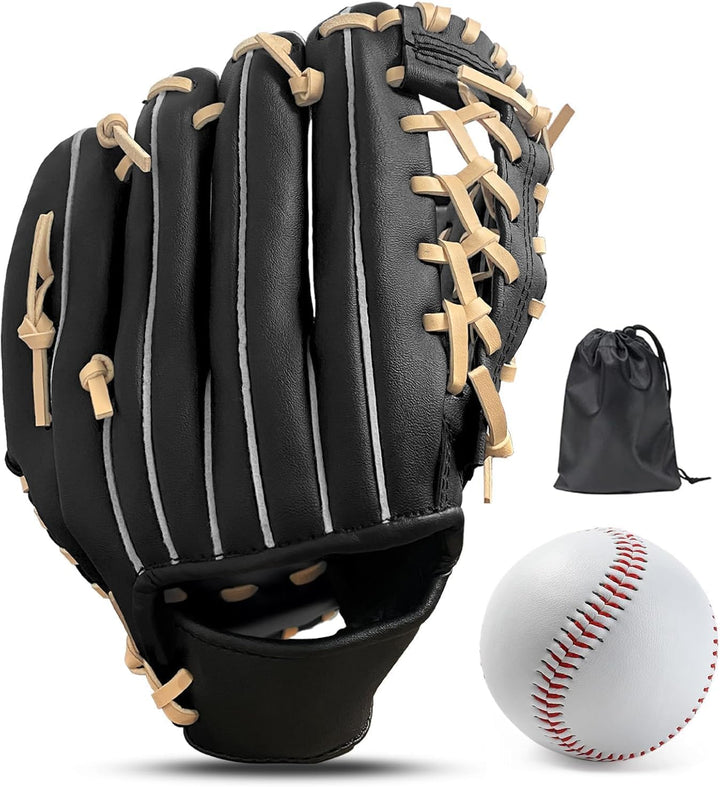 Baseball Handschuhe, Softball Handschuhe mit 1 Ball, Baseball Training Wettbewerb Handschuh Verdicke