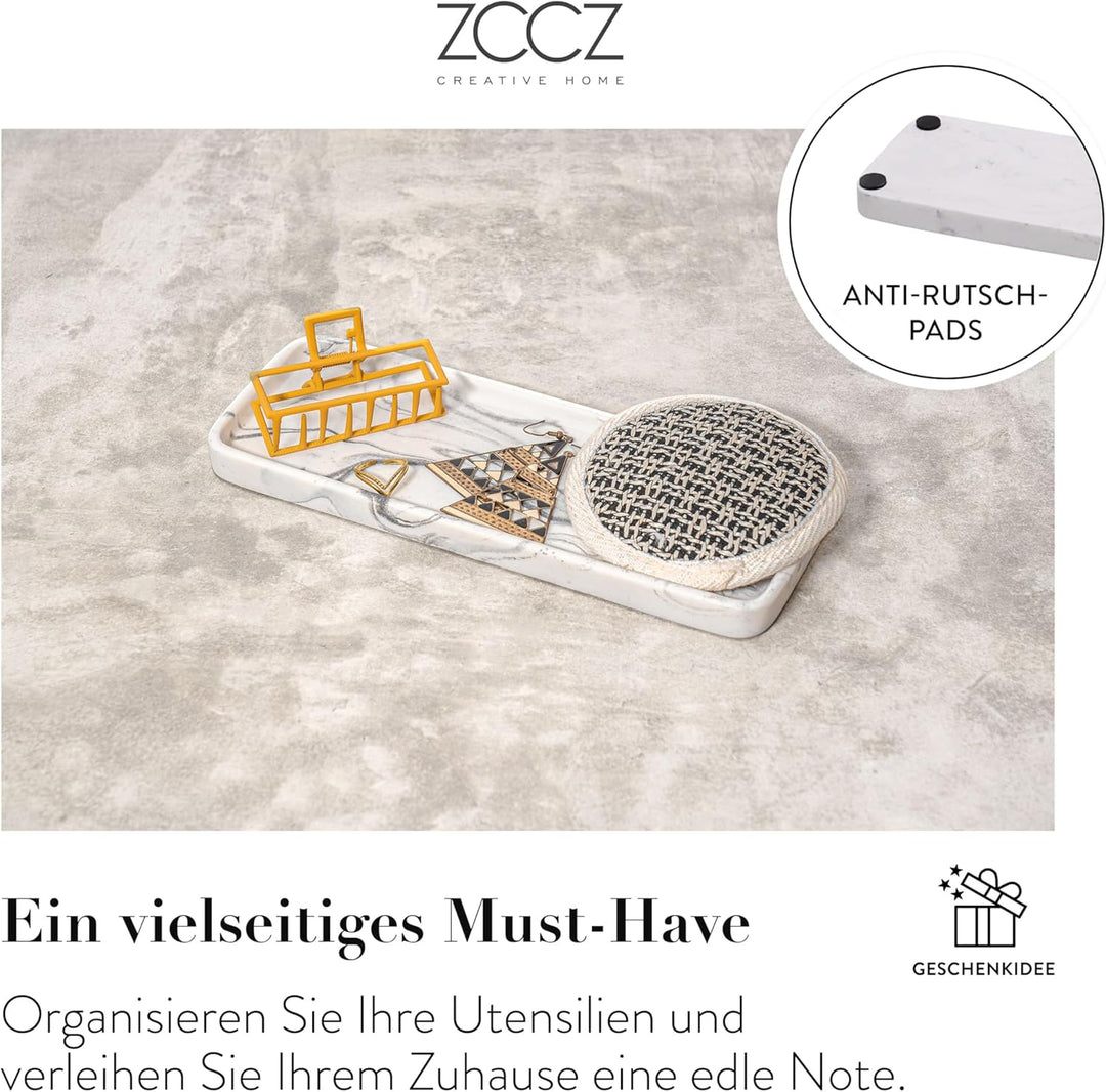 ZCCZ Badezimmer Set 4 Teile – Organizer mit Zahnbürstenhalter, Zahnputzbecher, Seifenspender, Seifen