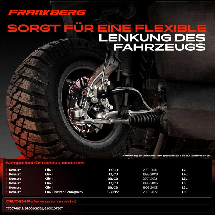 Frankberg Achsschenkel Radlagergehäuse Komplett Vorderachse Links Kompatibel mit Clio II BB CB 1.1L-