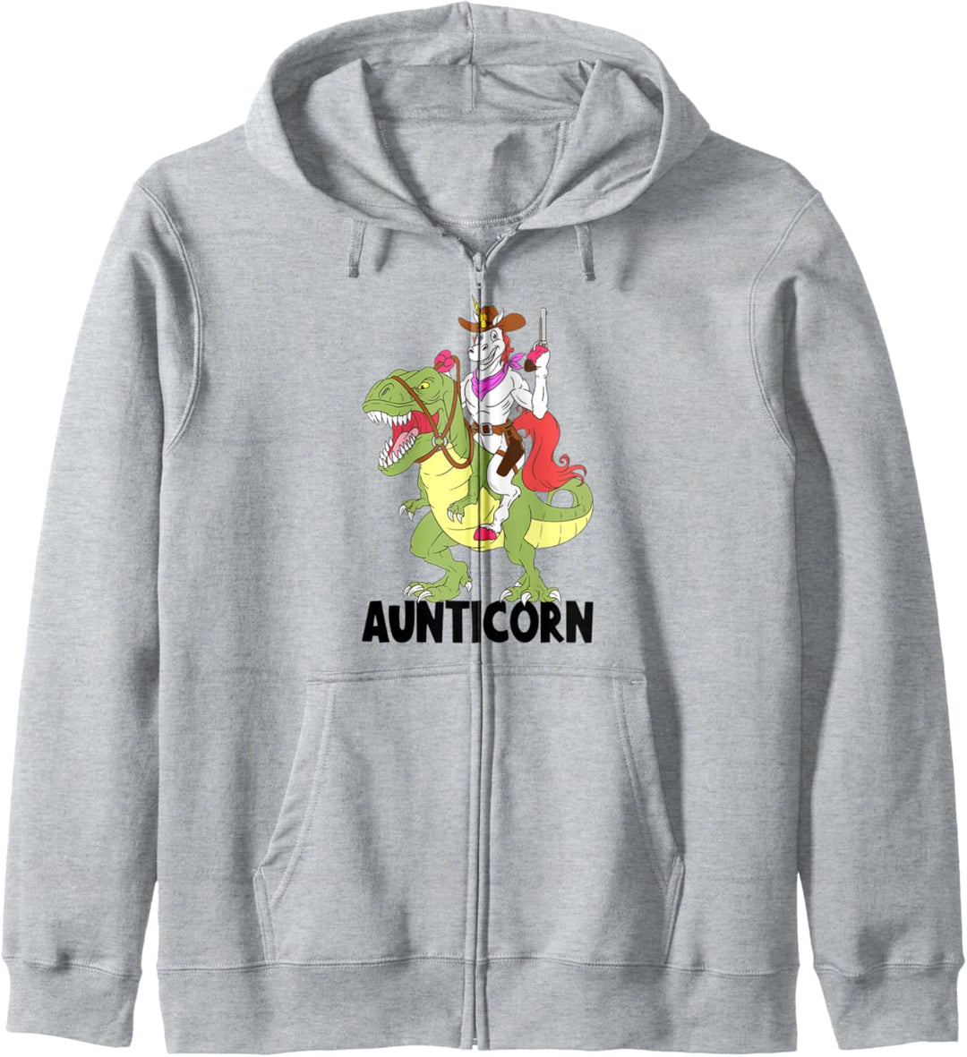 Unicorn Aunt Aunticorn Riding Dinosaur T-Rex Cowboy Sheriff Kapuzenjacke