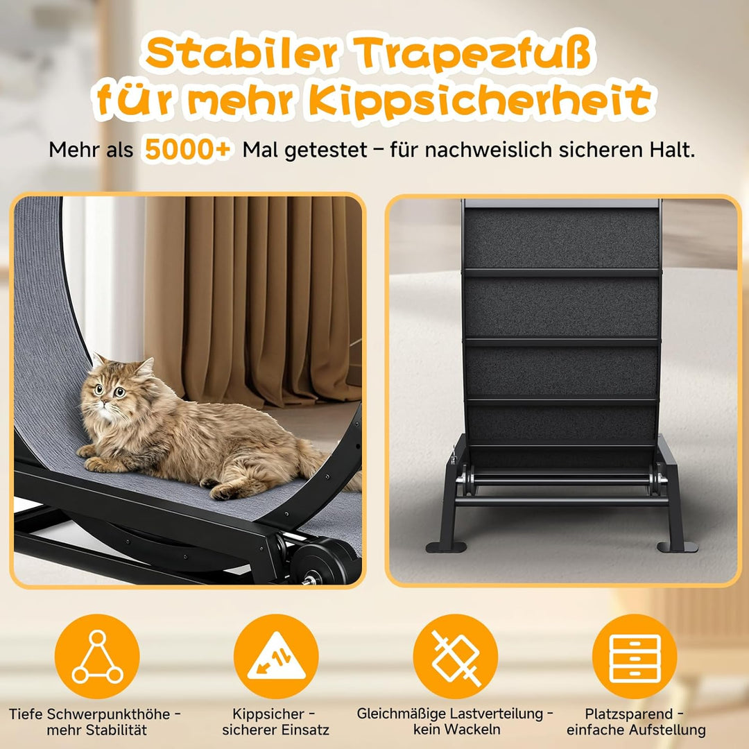 GTPLAYER Katzenlaufrad, laufrad Katze, Extra grosser 100 cm, ultraleises Laufrad mit Abnehmbarer Tep