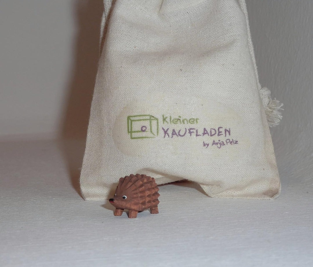 Igel klein mit Baumwollbeutel Krippenfigur
