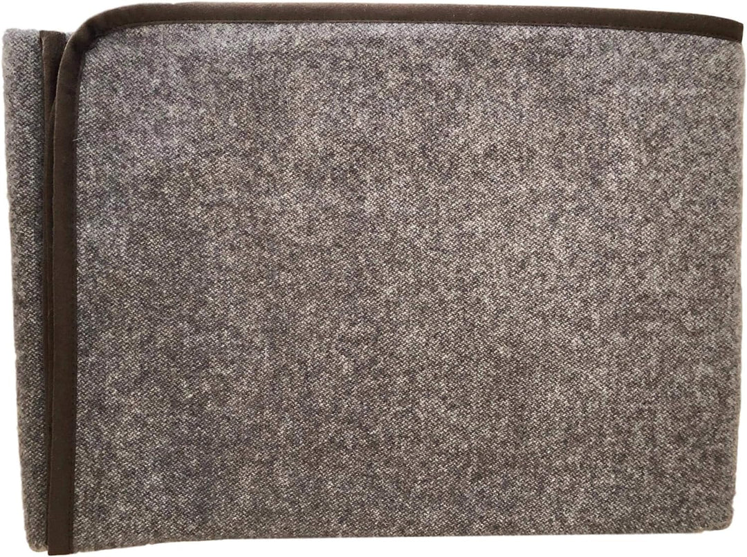 Alpenwolle Kaschmirplaid, Wolldecke, Tagesdecke, Überwurf, Plaid doppelseitig in Schokobraun/Creme (