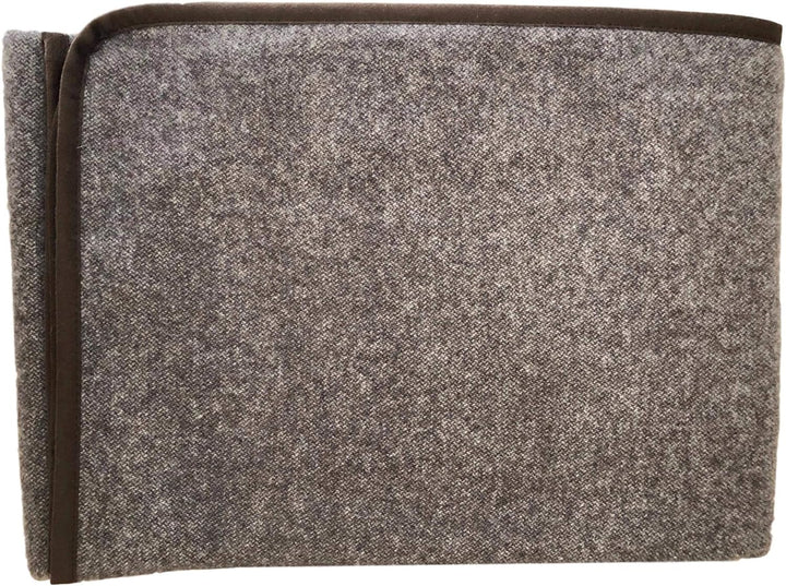 Alpenwolle Kaschmirplaid, Wolldecke, Tagesdecke, Überwurf, Plaid doppelseitig in Schokobraun/Creme (