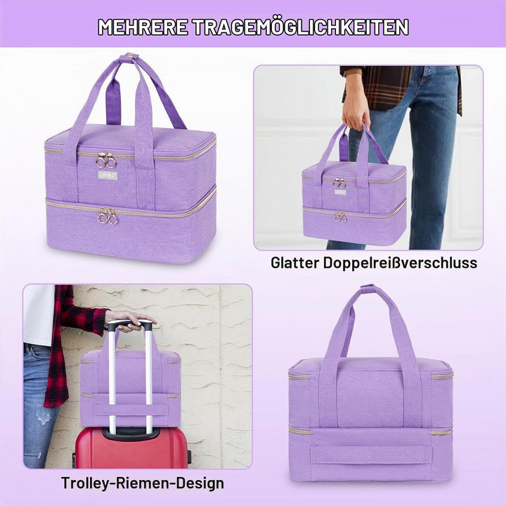 Nagellack Aufbewahrung Tasche - Doppelschichtige Nagellack Tasche Organizer für 40 Flaschen (15 ml-0