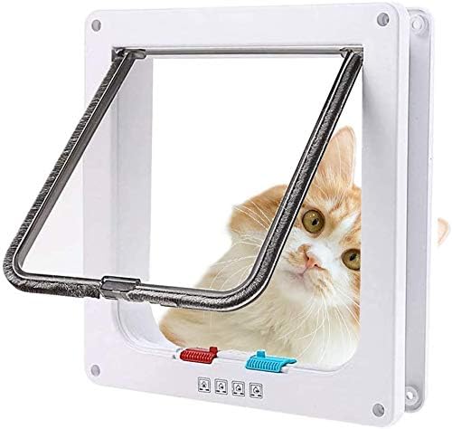 Sailnovo Katzenklappe Hundeklappe 4 Wege Magnet-Verschluss für Katzen und kleine Hunde - Hundetür Ka