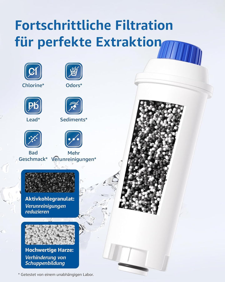 Maxblue Kaffee Wasserfilter, Ersatz für De'Longhi® DLSC002 9310926 SER3017 5513292811 Inklusive Vers