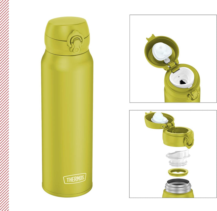 THERMOS ULTRALIGHT BOTTLE 0,75l, glowing green mat, Thermosflasche aus Edelstahl, 10 heiss / 20 h ka
