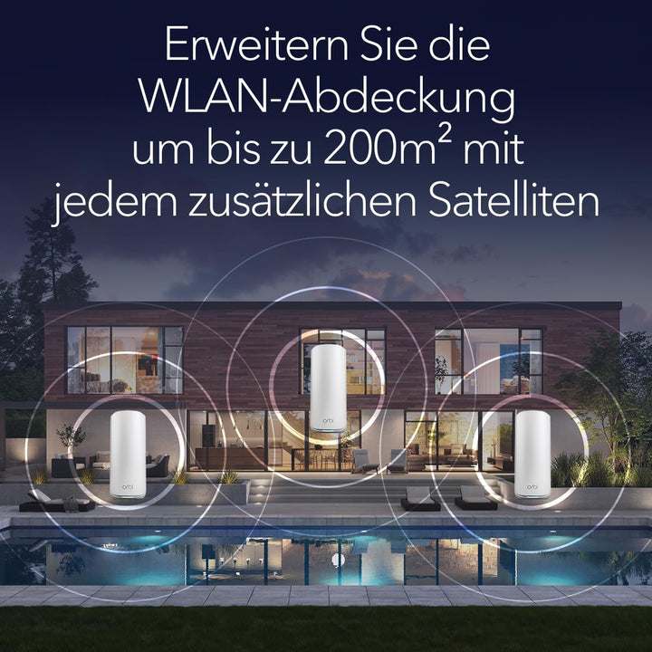 NETGEAR Orbi Serie 870 | Mesh WiFi 7 Satellit | RBE870 | Kompatibel mit Orbi Serie RBE872 und RBE873