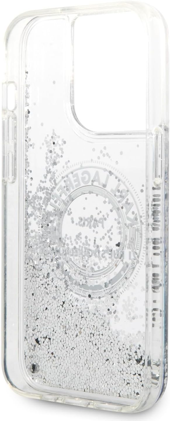 KARL LAGERFELD KLHCP14LLCRSGRS Hülle für iPhone 14 Pro 6,1" Silber hardcase Liqu