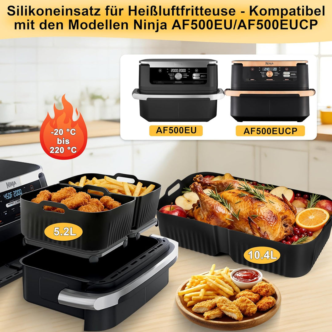 Charmofun 27 Stück Heissluftfritteuse Zubehör, Airfryer Zubehör für Ninja Foodi Flexdrawer 10,4L Hei