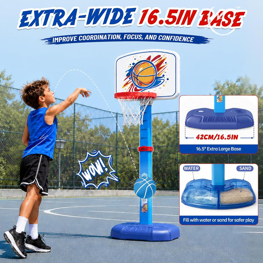 YESHIN Basketballkorb Kinder Indoor Outdoor Blau, Blau