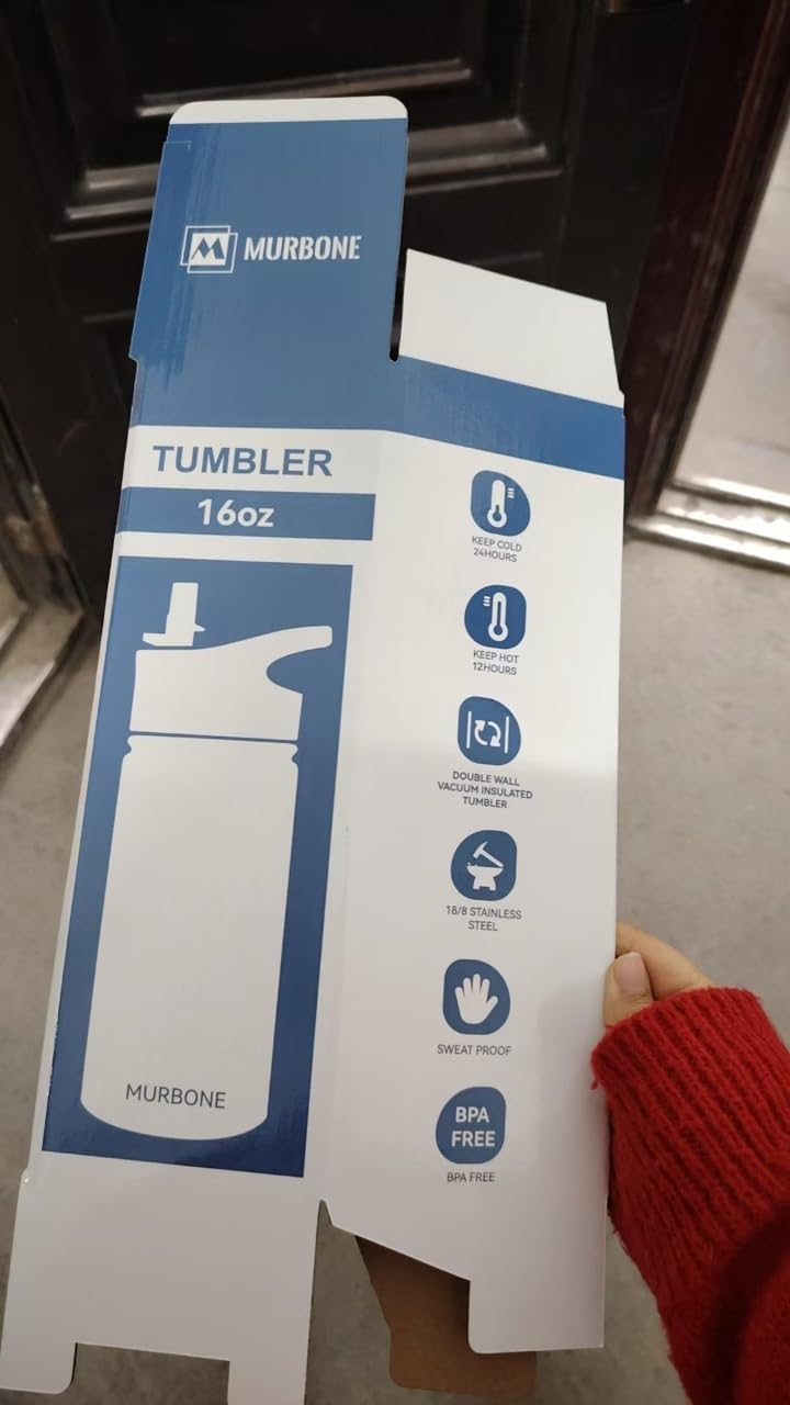 Edelstahl Trinkflasche 500ml (+2 Deckel)-mit Strohhalm,BPA frei,Thermosflasche Auslaufsicher,Kohlens