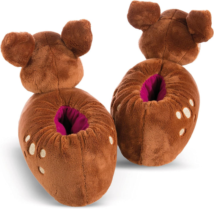 NICI 49227 REH Mala Magic Grösse 34-37 (M) braun-Nachhaltige warme Kuscheltier Hausschuhe für Jungen