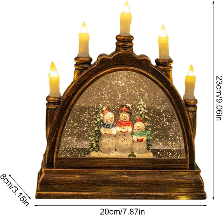 Christmas Snow Globes Winter | Lighted Christmas Snow | Winter Scene Music Lantern | Glittering Wate