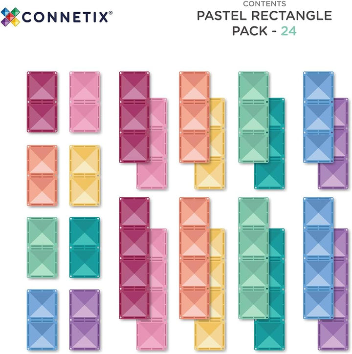 CONNETIX Magnetische Fliesen Pastell Rechteck Packen, 24 Stück