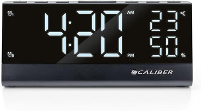 Caliber Radio Wecker - FM-Radio - Digital Wecker - Alarm Clock - Schwarz - Dimmbarer LED-Anzeige - T