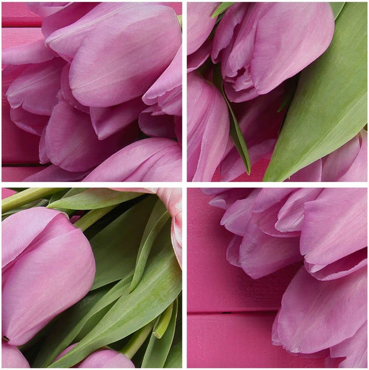 Wandbilder Dekoration Wohnzimmer Tulpen Blumenstrauss Garten Panorama Bilder auf Leinwand 120x50cm L