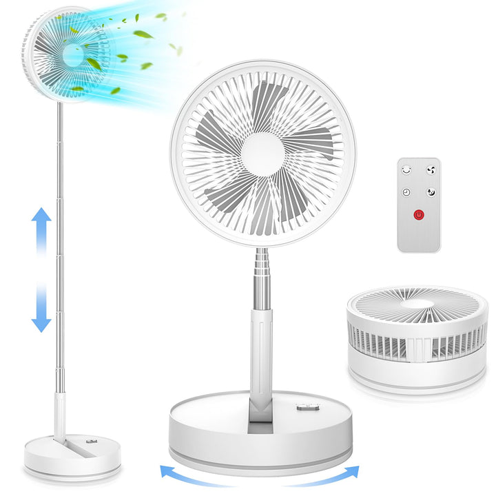 LBSTP 8 Zoll Ventilator Faltbarer mit Fernbedienung, 8000mAh Akku USB Standventilator Fans Tragbarer