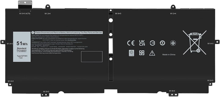 ARyee 52TWH Akku Kompatibel mit Dell XPS 13 7390 2-in-1 P103G P103G001 P103G002 Serie Notebook, Ersa