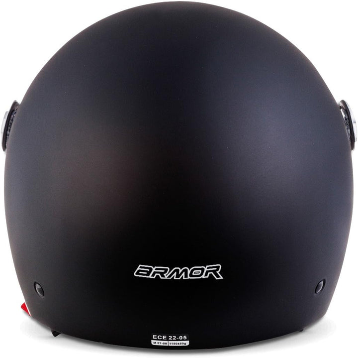 ARMOR HELMETS® AV-63 „Fun Matt Black“ · Jet-Helm · Motorrad-Helm Roller-Helm Scooter-Helm Moped Mofa