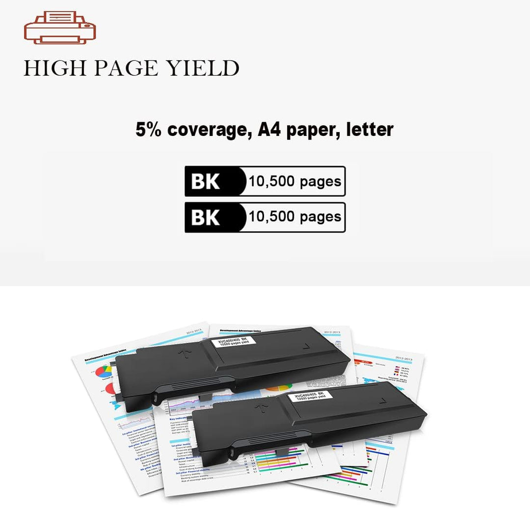 2 Packungen Kompatibler Tonerkartusche für Xerox VersaLink C400 C400V C400N C400DN C405 C405V C405N