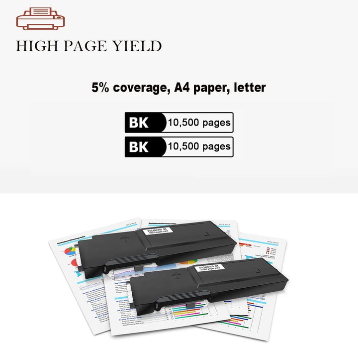 2 Packungen Kompatibler Tonerkartusche für Xerox VersaLink C400 C400V C400N C400DN C405 C405V C405N