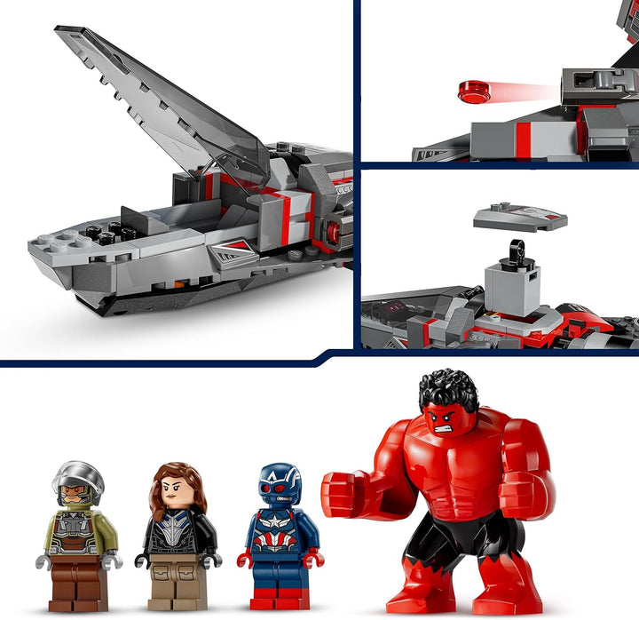 LEGO Marvel Showdown zwischen Captain America und Red Hulk, Geschenk für Kinder, Set mit baubarem Je