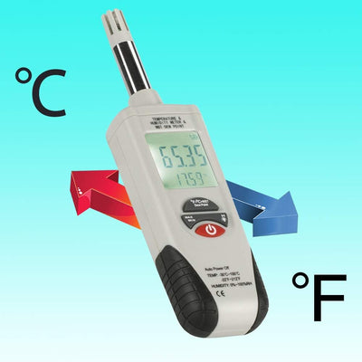 Mengshen LCD Digitales Psychrometer - Temperatur und Feuchtigkeitsmesser Relative Feuchtemessung Wet