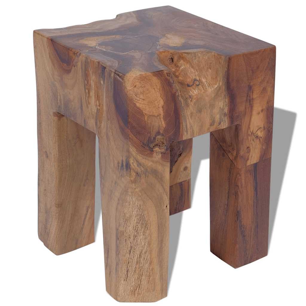 vidaXL Teak Massivholz Hocker Sitzhocker Fusshocker Beistelltisch 30x30x40cm Holz