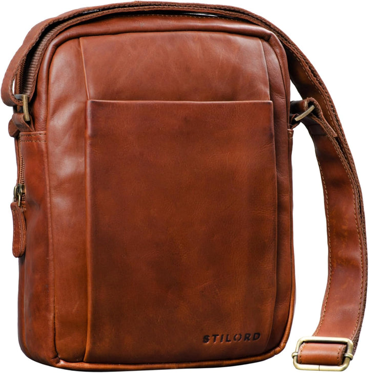 STILORD 'Harry' Vintage Schultertasche Männer Leder für 10,1 Zoll Tablet Umhängetasche DIN A5 Herren