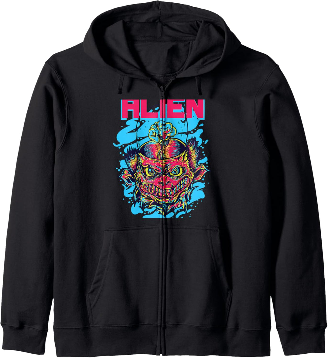 Scary Alien Fantasy Monster Kunst Retro Kapuzenjacke