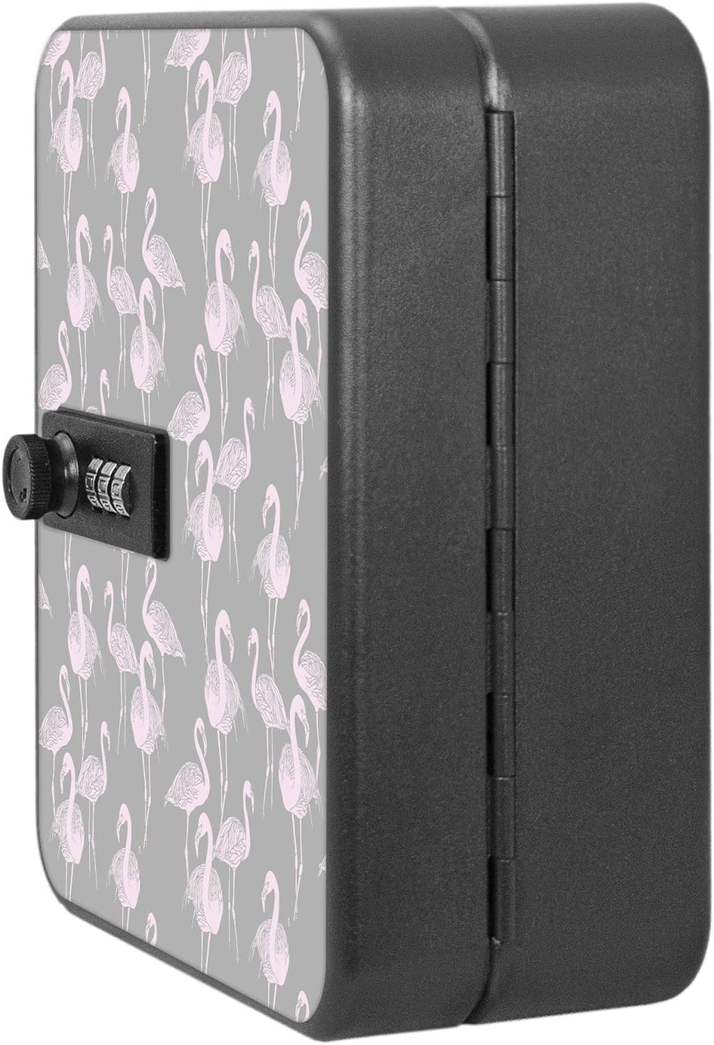 banjado® Burg-Wächter® abschliessbarer Schlüsselkasten mit Motiv Flamingos Blass für 20 Schlüssel -